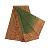 Sanskriti Vintage Sarees Green/Brown Bandhani Print Pure Silk Sari Craft Sustainable Fabric
