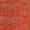 Sanskriti Vintage Sarees Indian Orange Printed 100% Pure Silk Sari Craft Sustainable Fabric