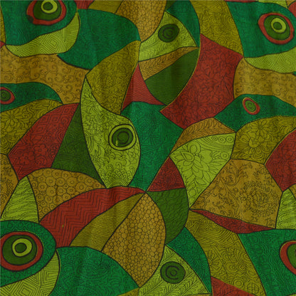 Sanskriti Vintage Sarees Indian Multi 100% Pure Silk Printed Sari Craft Sustainable Fabric
