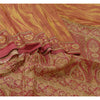 Sanskriti Vintage Sarees Red/Yellow Pure Silk Printed Sari Soft 5yd Craft Sustainable Fabric