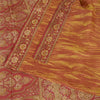Sanskriti Vintage Sarees Red/Yellow Pure Silk Printed Sari Soft 5yd Craft Sustainable Fabric