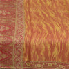 Sanskriti Vintage Sarees Red/Yellow Pure Silk Printed Sari Soft 5yd Craft Sustainable Fabric