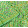 Sanskriti Vintage Sarees From India Green Pure Silk Printed Sari Craft Sustainable Fabric