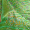 Sanskriti Vintage Sarees From India Green Pure Silk Printed Sari Craft Sustainable Fabric