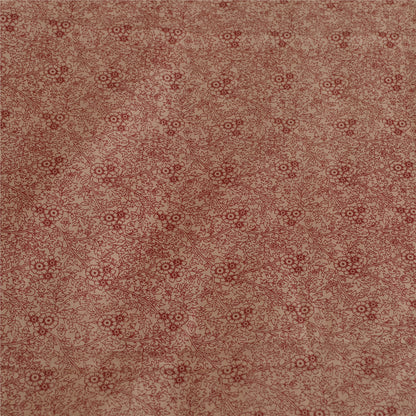 Санскритские винтажные сари индийское красное/кремовое чистое шелковое сари с принтом из экологически чистой ткани