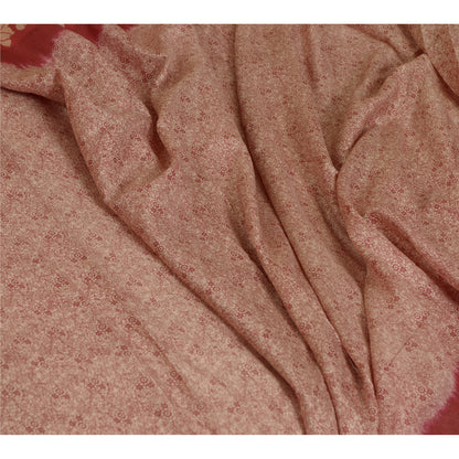 Санскритские винтажные сари индийское красное/кремовое чистое шелковое сари с принтом из экологически чистой ткани