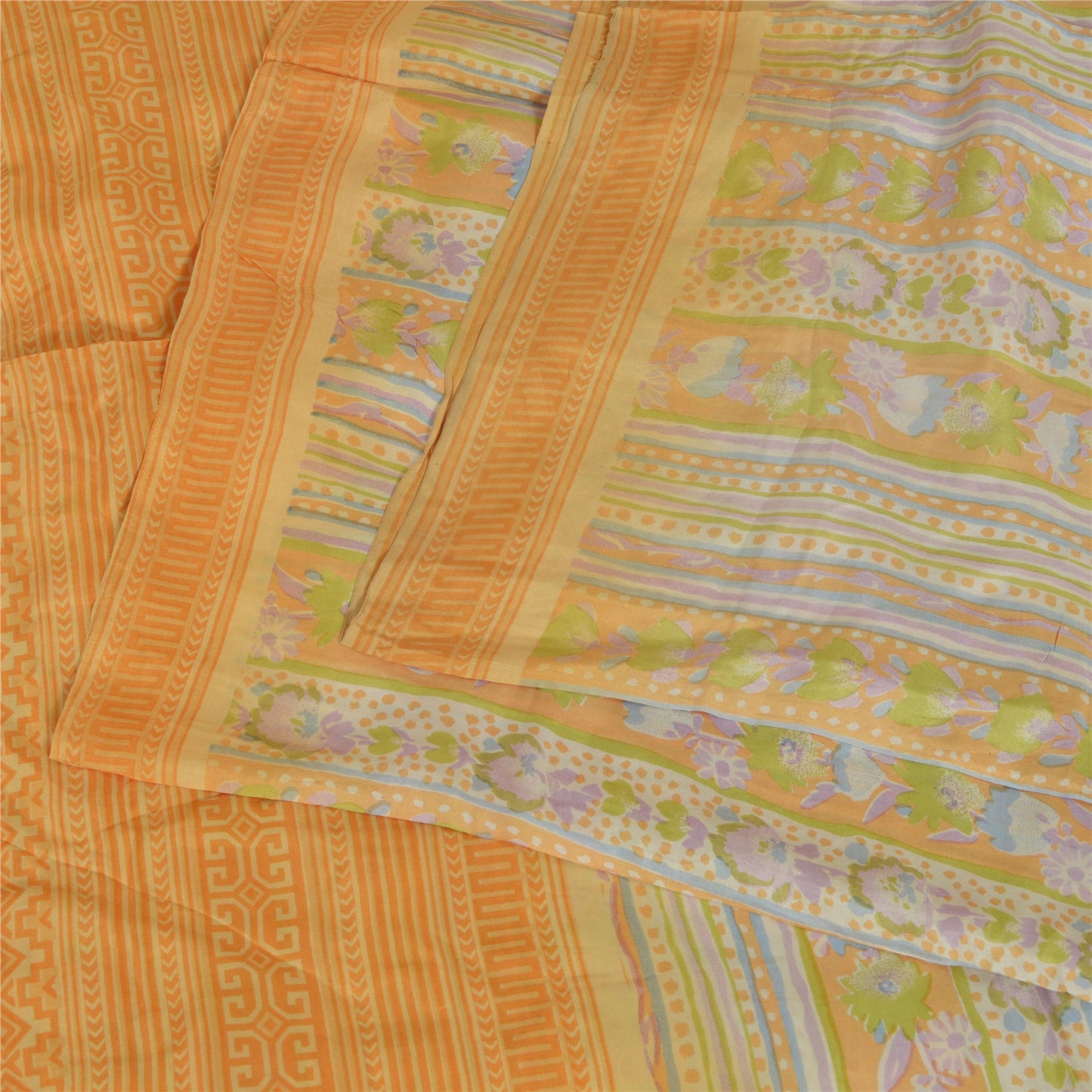 Sanskriti Vintage Sarees Quilting Felting Craft Sustainable Fabric Print 100% Pure Silk Sari