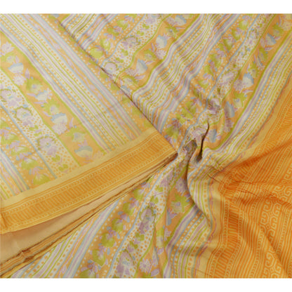 Sanskriti Vintage Sarees Quilting Felting Craft Sustainable Fabric Print 100% Pure Silk Sari