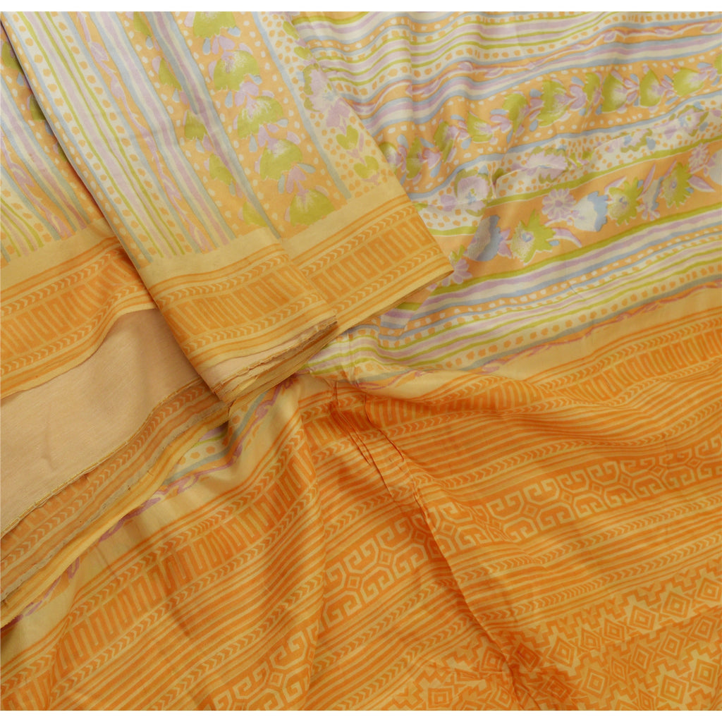 Sanskriti Vintage Sarees Quilting Felting Craft Sustainable Fabric Print 100% Pure Silk Sari