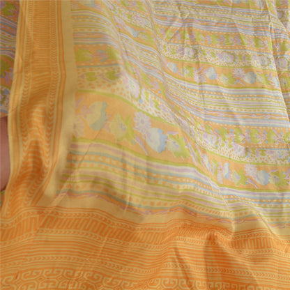 Sanskriti Vintage Sarees Quilting Felting Craft Sustainable Fabric Print 100% Pure Silk Sari