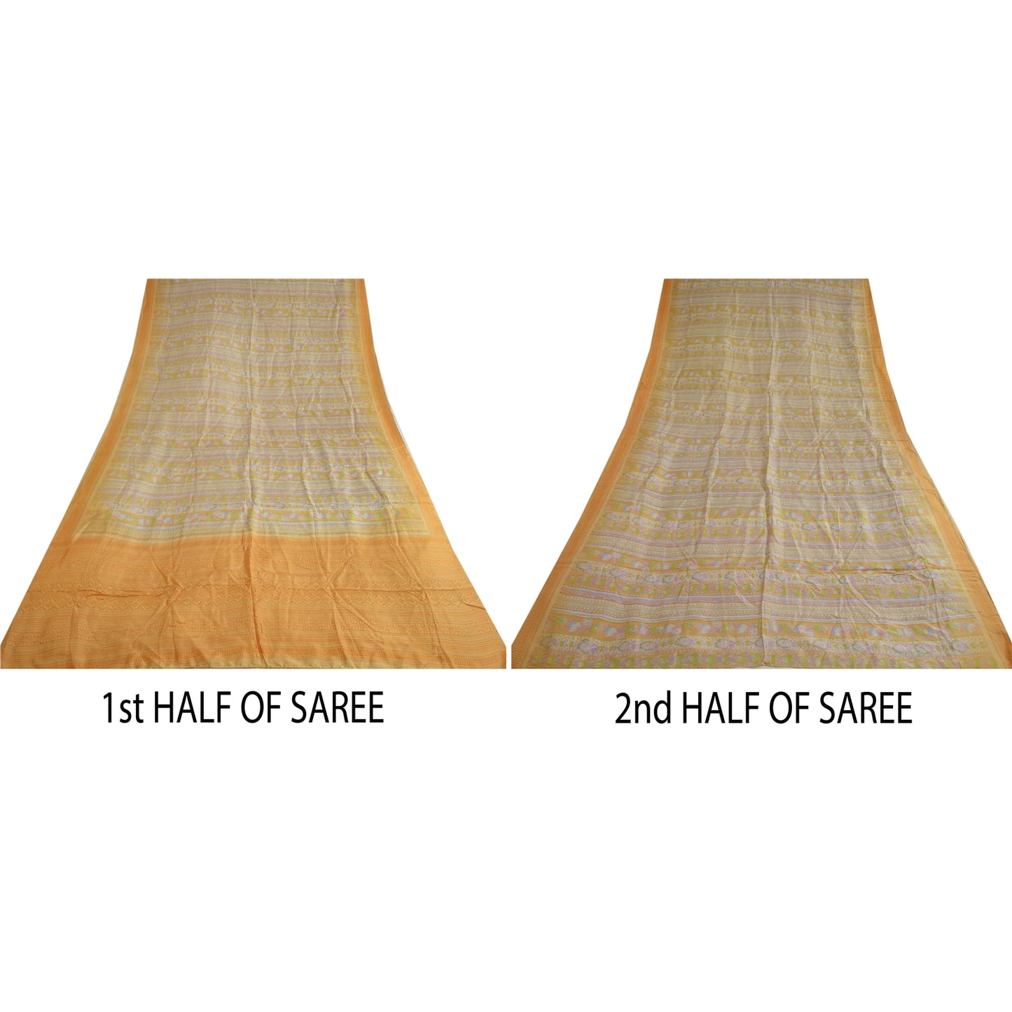 Sanskriti Vintage Sarees Quilting Felting Craft Sustainable Fabric Print 100% Pure Silk Sari