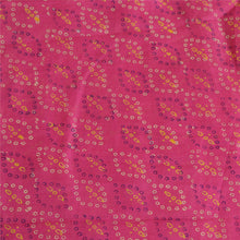 Load image into Gallery viewer, Sanskriti Vintage Sarees Pink/Purple Bandhani Printed Pure Silk Sari 5yd Fabric
