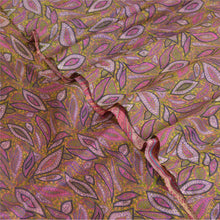 Load image into Gallery viewer, Sanskriti Vintage Sarees Green/Pink Pure Silk Printed Sari Floral Craft Fabric

