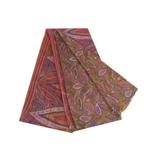 Load image into Gallery viewer, Sanskriti Vintage Sarees Green/Pink Pure Silk Printed Sari Floral Craft Fabric
