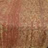 Sanskriti Vintage Sarees Red/Beige Pure Silk Printed Sari 5yd Soft Craft Sustainable Fabric