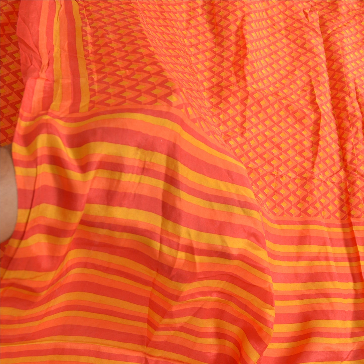 Sanskriti Vintage Sarees Pure Silk Quilting Felting Craft Sustainable Fabric Printed Sari