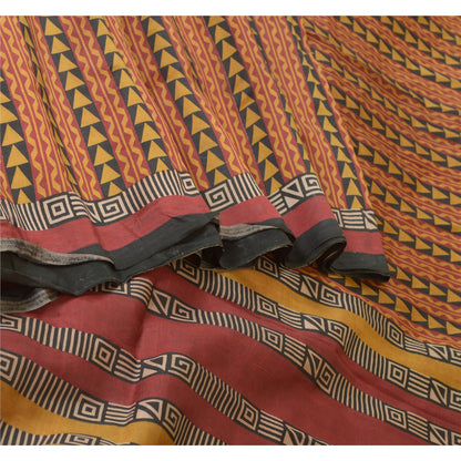 Sanskriti Vintage Sarees Pure Silk Quilting Felting Craft Sustainable Fabric 5yd Print Sari