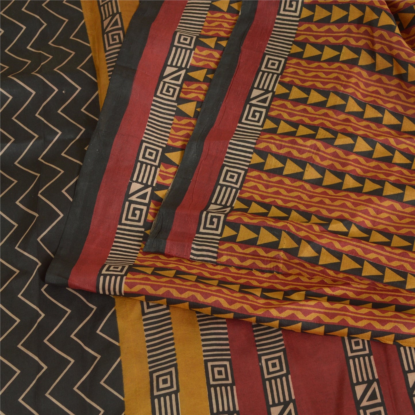 Sanskriti Vintage Sarees Pure Silk Quilting Felting Craft Sustainable Fabric 5yd Print Sari