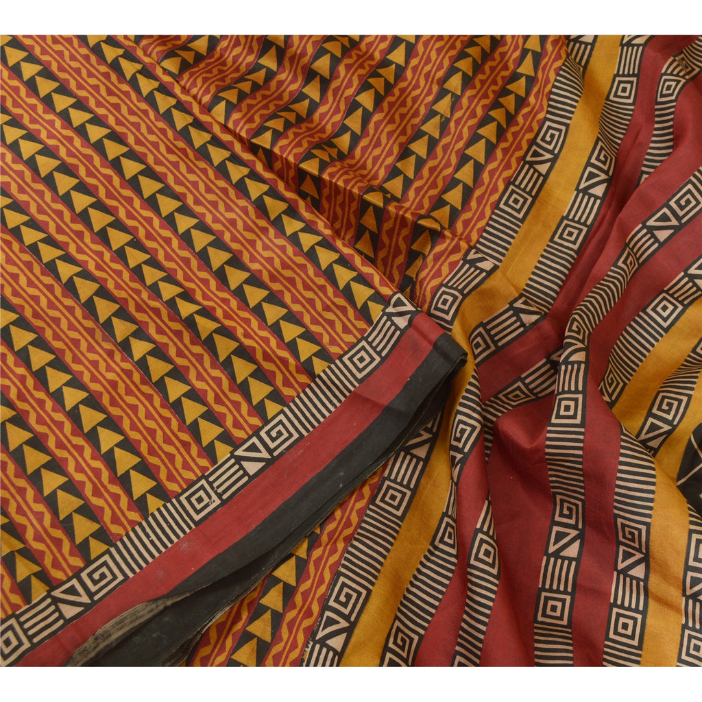 Sanskriti Vintage Sarees Pure Silk Quilting Felting Craft Sustainable Fabric 5yd Print Sari