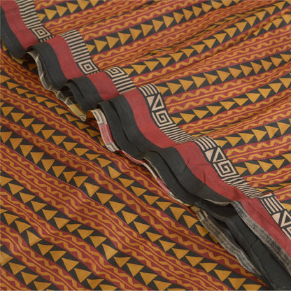 Sanskriti Vintage Sarees Pure Silk Quilting Felting Craft Sustainable Fabric 5yd Print Sari