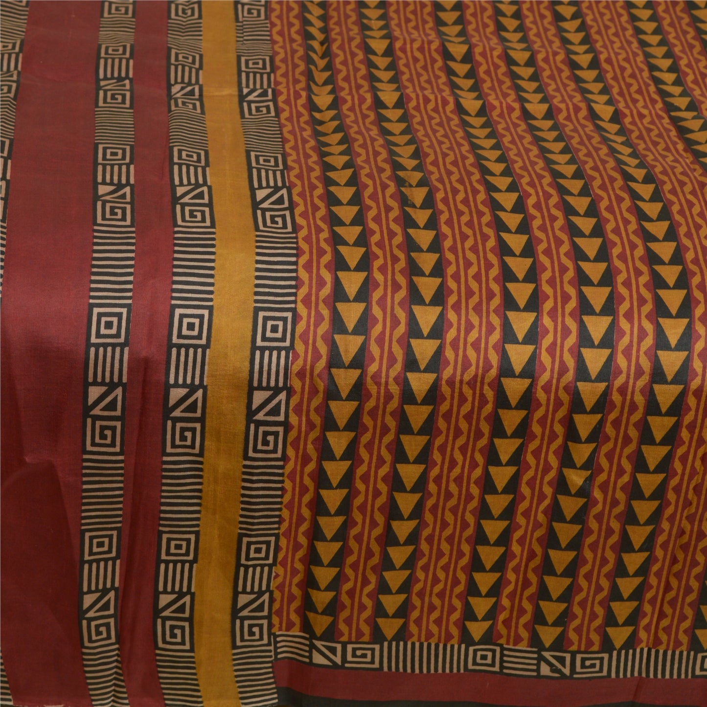 Sanskriti Vintage Sarees Pure Silk Quilting Felting Craft Sustainable Fabric 5yd Print Sari