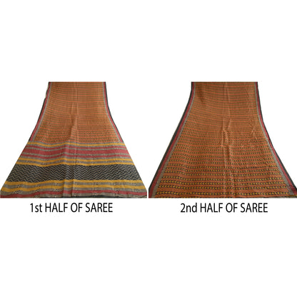 Sanskriti Vintage Sarees Pure Silk Quilting Felting Craft Sustainable Fabric 5yd Print Sari