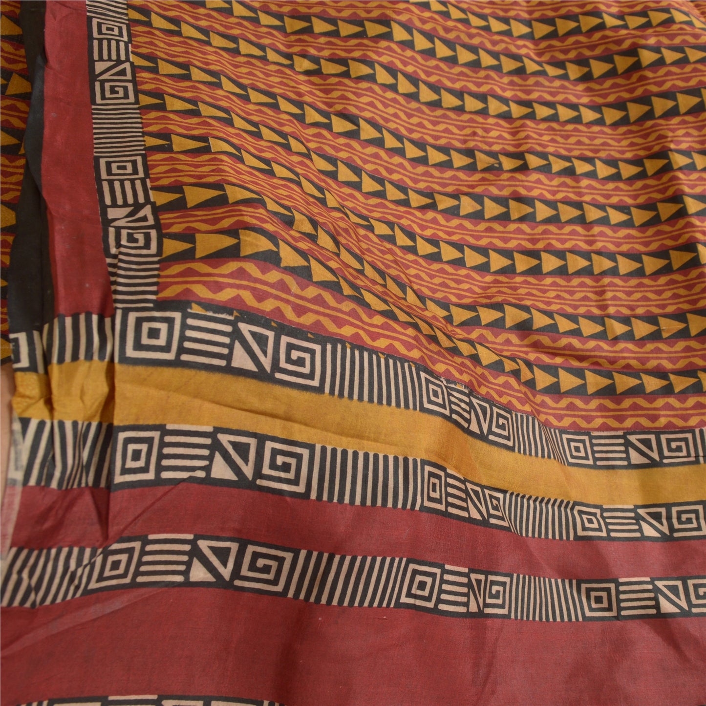 Sanskriti Vintage Sarees Pure Silk Quilting Felting Craft Sustainable Fabric 5yd Print Sari