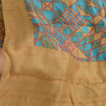 Sanskriti Vintage Sarees Indian Multi 100% Pure Silk Printed Sari Craft Sustainable Fabric