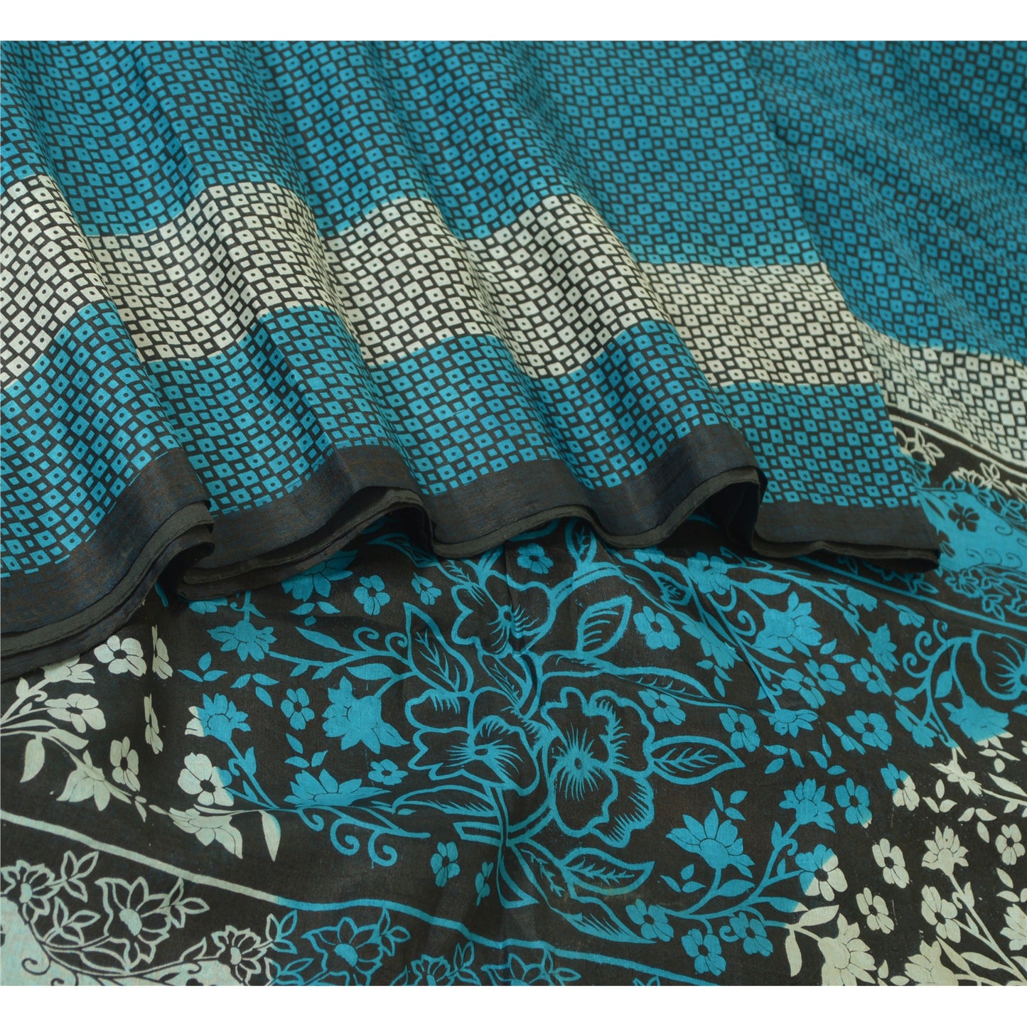 Санскритские винтажные сари из чистого шелка, стеганое валяние, рукоделие, устойчивая ткань, напечатанное сари