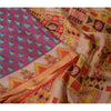 Sanskriti Vintage Sarees Purple 100% Pure Silk Printed Sari Floral Craft Sustainable Fabric