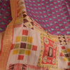 Sanskriti Vintage Sarees Purple 100% Pure Silk Printed Sari Floral Craft Sustainable Fabric