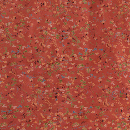 Санскритские винтажные сари индийское темно-красное чистое шелковое сари с принтом 5 ярдов ремесленная устойчивая ткань