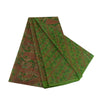 Sanskriti Vintage Green Indian Sarees 100% Pure Silk Printed Sari Craft Sustainable Fabric