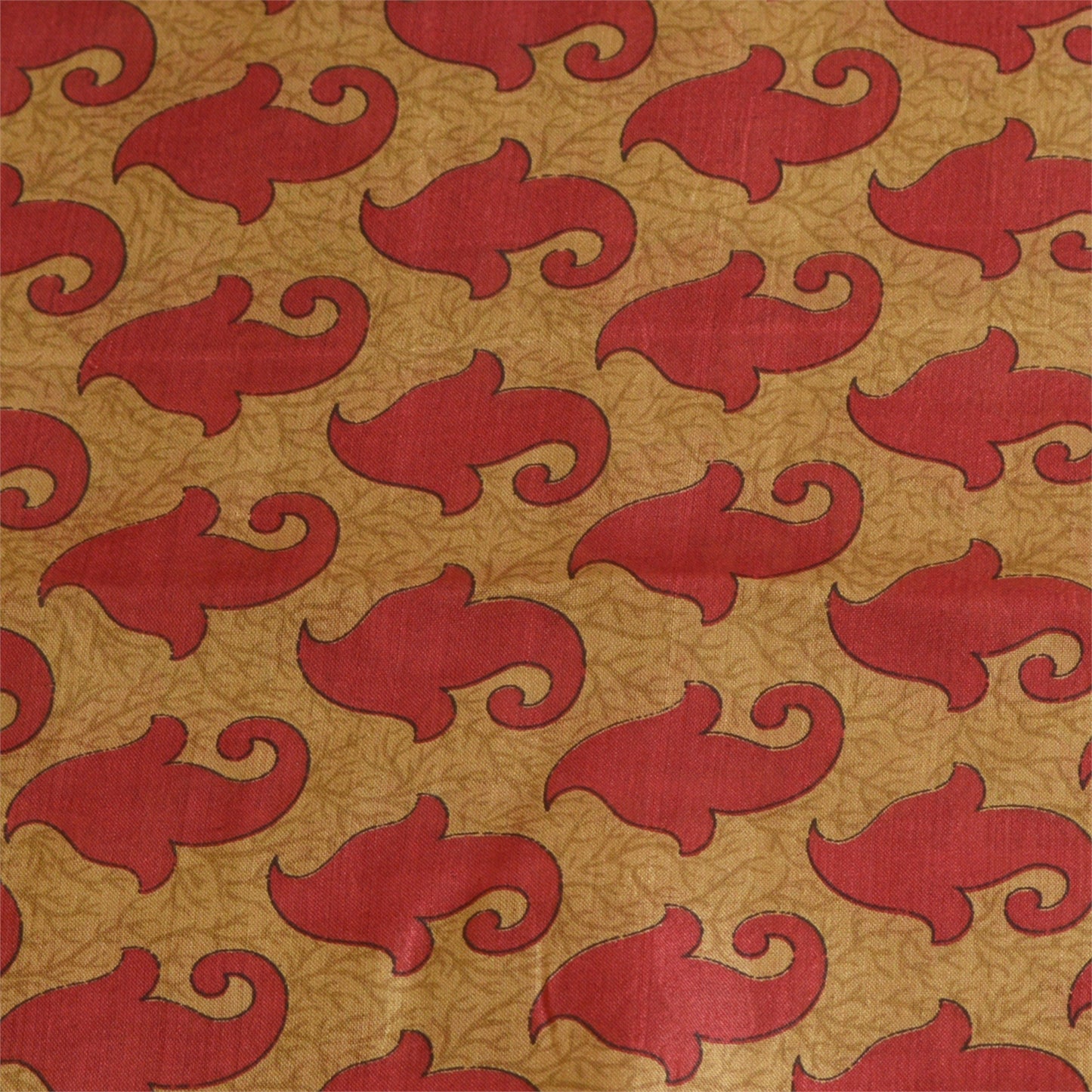 Sanskriti Vintage Brown Indian Sarees 100% Pure Silk Printed Sari Craft Sustainable Fabric