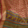 Sanskriti Vintage Brown Indian Sarees 100% Pure Silk Printed Sari Craft Sustainable Fabric