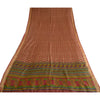 Sanskriti Vintage Brown Indian Sarees 100% Pure Silk Printed Sari Craft Sustainable Fabric