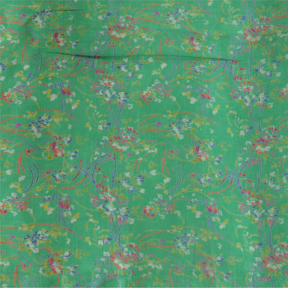 Sanskriti Vintage Purple/Green Sarees 100% Pure Silk Printed Sari Craft Sustainable Fabric