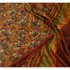 Sanskriti Vintage Sarees Multi 100% Pure Silk Printed Sari Soft 5YD Craft Sustainable Fabric