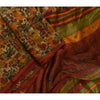 Sanskriti Vintage Sarees Multi 100% Pure Silk Printed Sari Soft 5YD Craft Sustainable Fabric