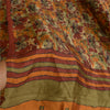 Sanskriti Vintage Sarees Multi 100% Pure Silk Printed Sari Soft 5YD Craft Sustainable Fabric