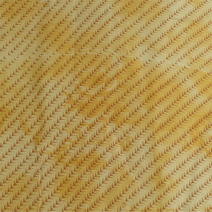 Sanskriti Vintage Sarees Ivory/Brown Pure Silk Printed Sari Floral Craft Sustainable Fabric