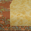 Sanskriti Vintage Sarees Ivory/Brown Pure Silk Printed Sari Floral Craft Sustainable Fabric