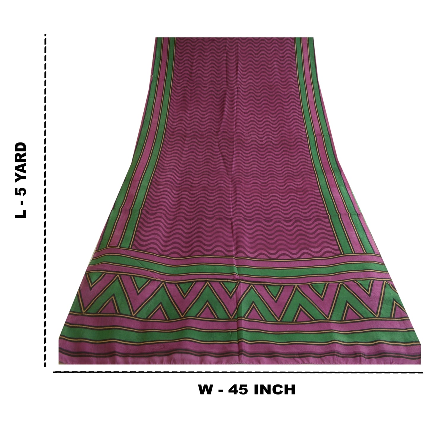 Sanskriti Vintage Sarees Indian Purple Pure Silk Printed Sari 5yd Craft Sustainable Fabric