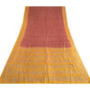 Sanskriti Vintage Sarees Red/Yellow Pure Silk Printed Sari Floral Craft Sustainable Fabric