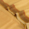 Sanskriti Vintage Sarees Saffron Woven/Printed Pure Silk Sari 5yd Craft Sustainable Fabric