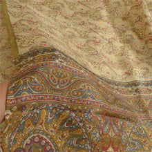 Load image into Gallery viewer, Sanskriti Vintage Sarees From India Cream Printed Pure Silk Sari Craft Fabric

