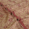 Sanskriti Vintage Sarees From India Cream/Red Pure Silk Print Sari Craft Sustainable Fabric