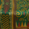 Sanskriti Vintage Sarees Green 100% Pure Silk Printed Sari Floral Craft Sustainable Fabric