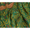 Sanskriti Vintage Sarees Green 100% Pure Silk Printed Sari Floral Craft Sustainable Fabric