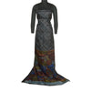 Sanskriti Vintage Sarees From India Black Pure Silk Printed Sari Craft Sustainable Fabric